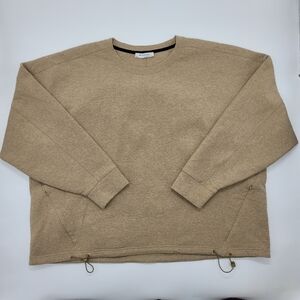 Banana Republic BR Standard Crewneck Sweatshirt Heathered Beige Pockets Size XXL